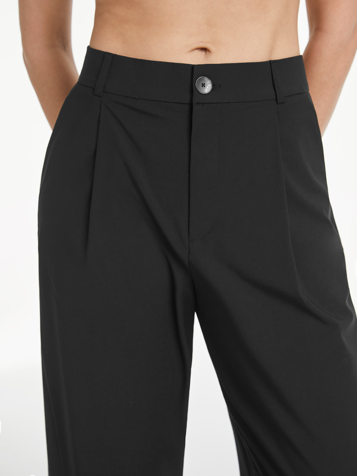 High Waisted Relaxed Straight Leg Dress Pants