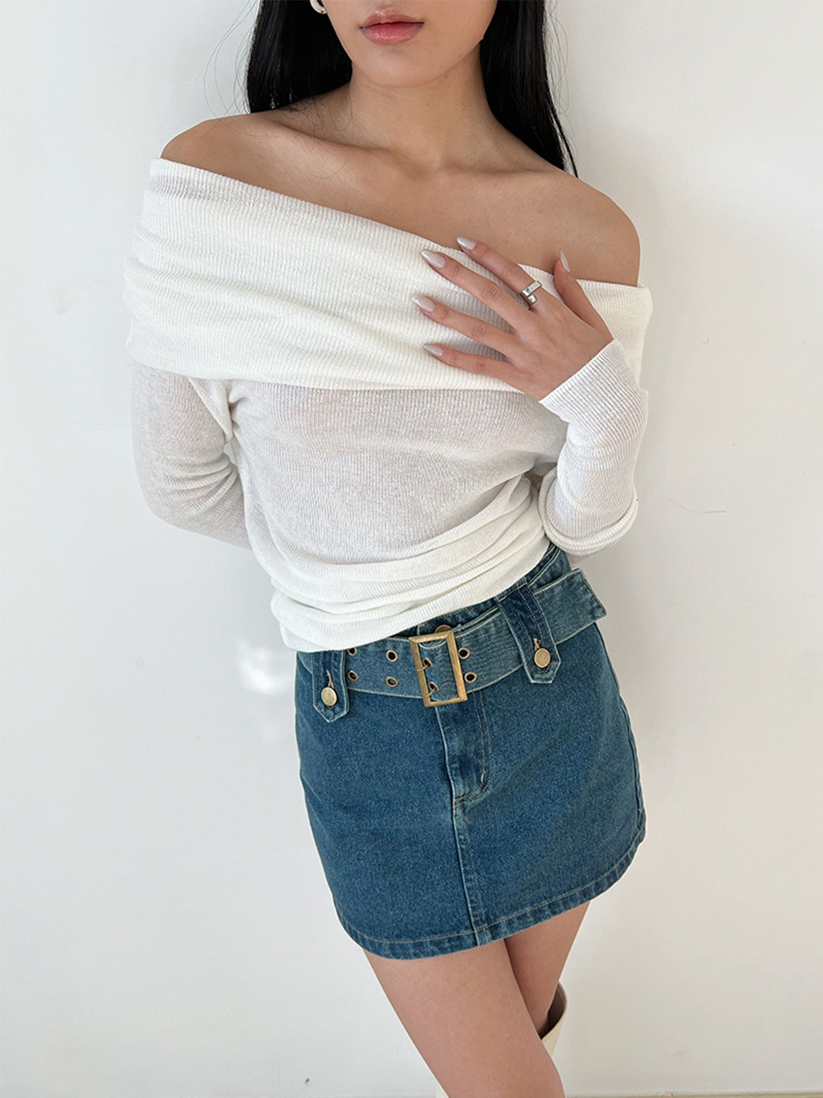 Overfold Off-Shoulder Shirt