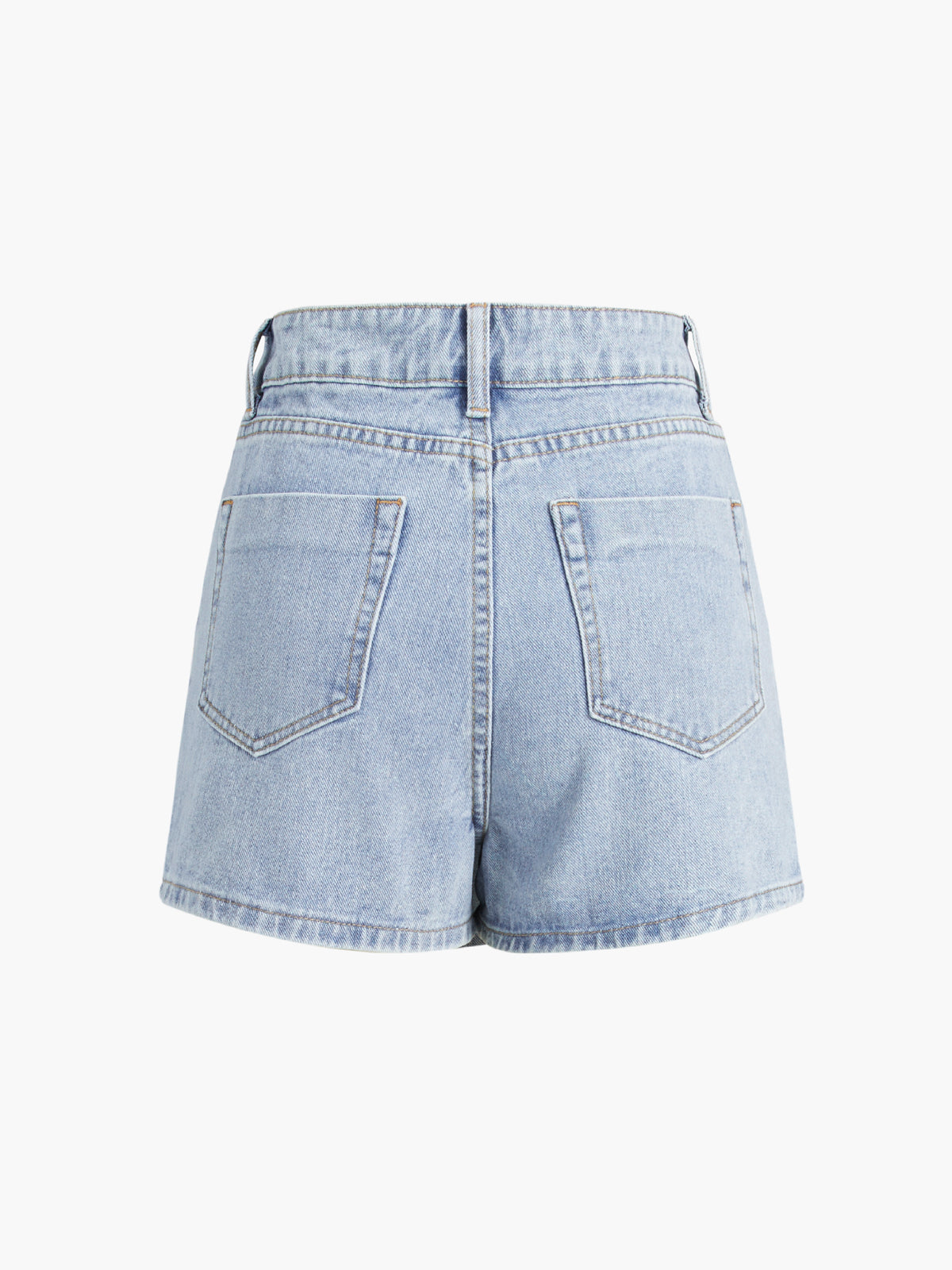 Asymmetric Layered Denim Shorts