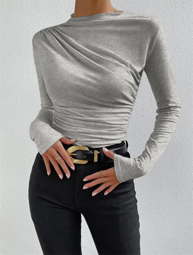 Ruching Long Sleeve Shirt