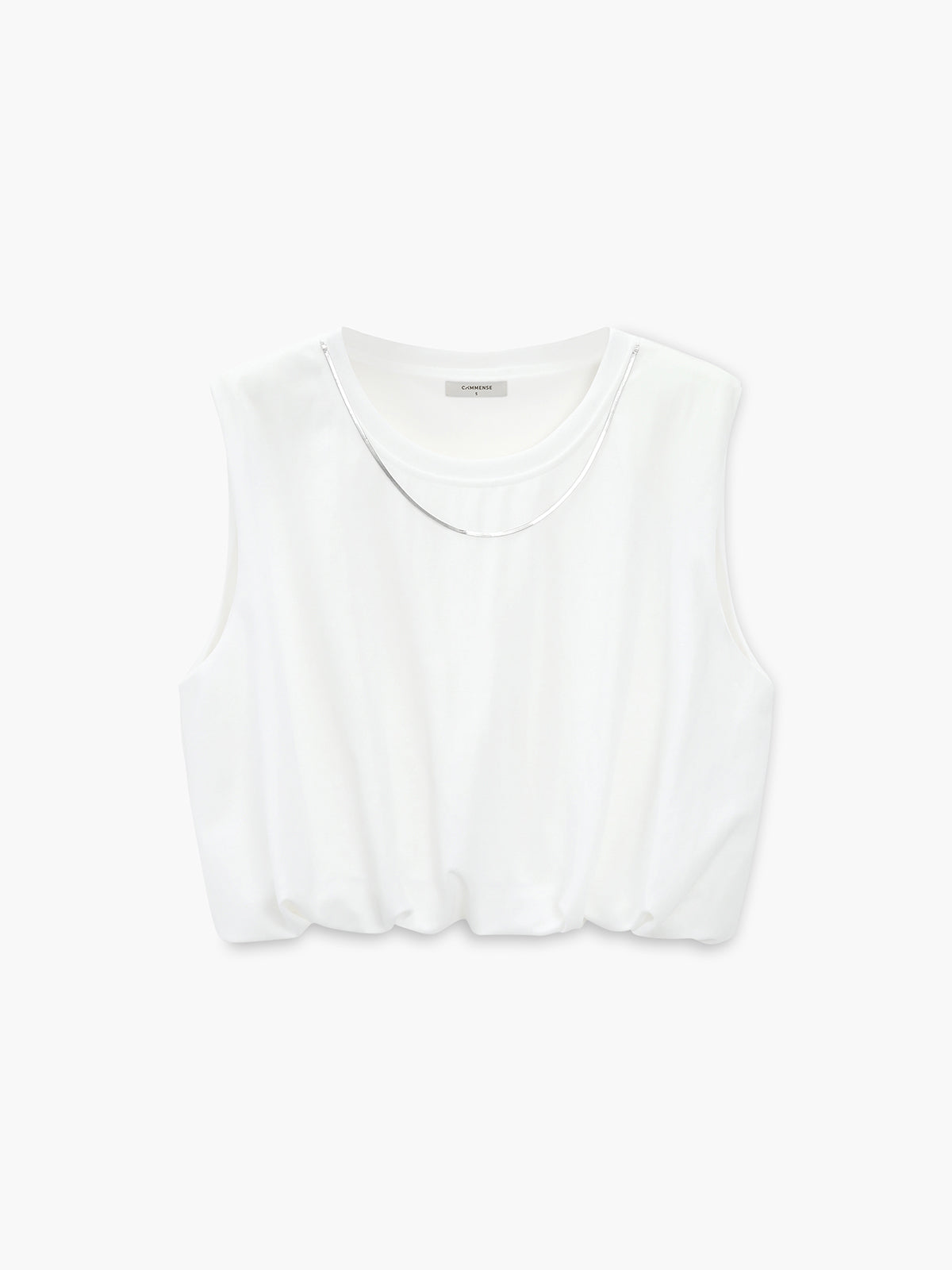 Pure Cotton Metal Chain Detail Tank Top