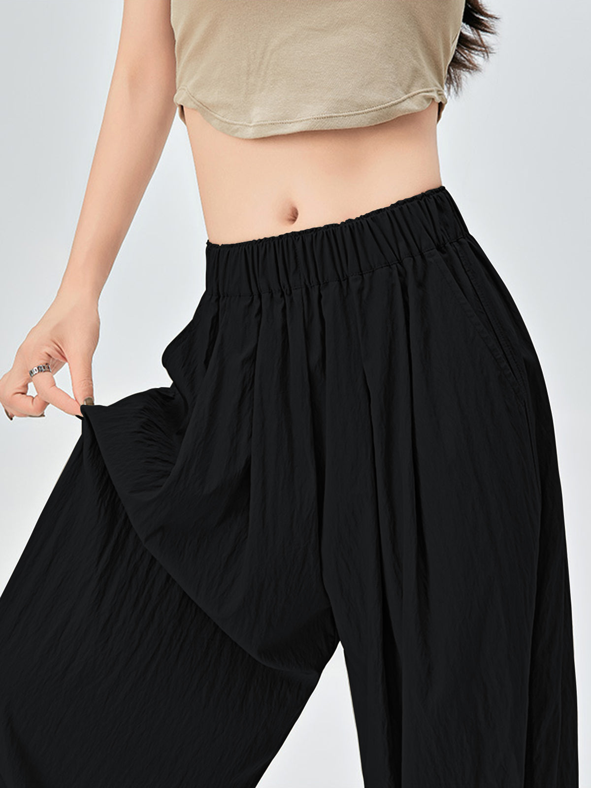 Loose Pleated Wide Leg Pants