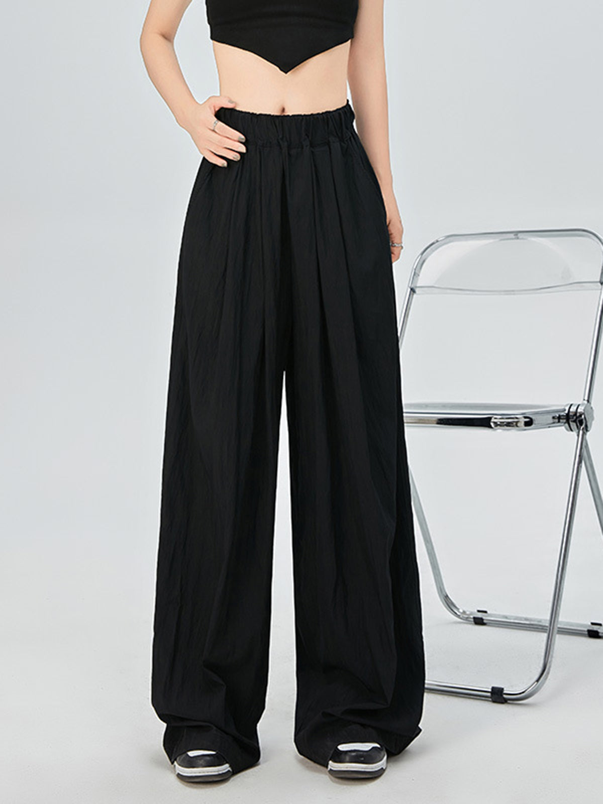 Loose Pleated Wide Leg Pants