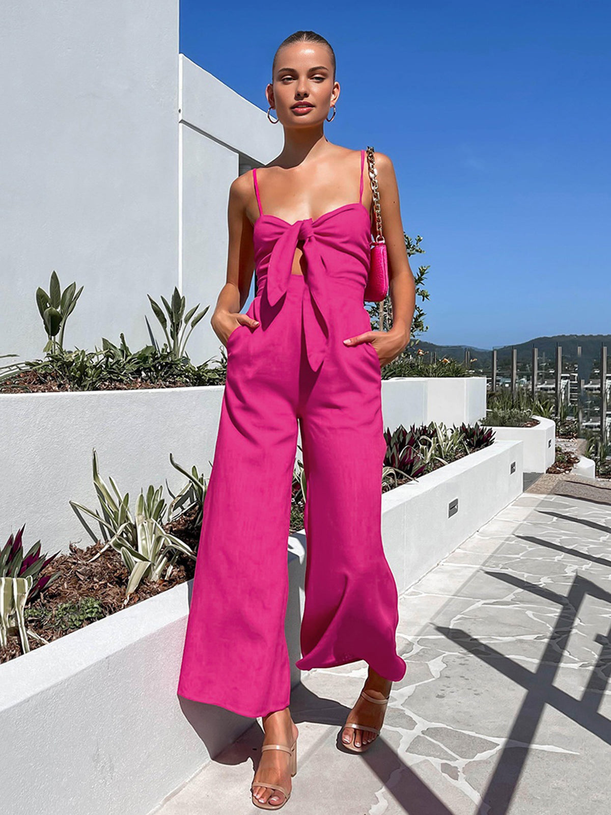 Cotton Twist Detail Jumpsuit