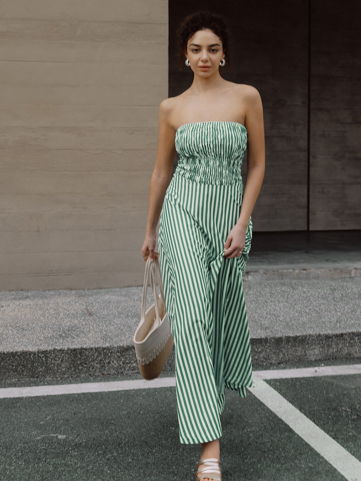 Striped Tube Long Dress