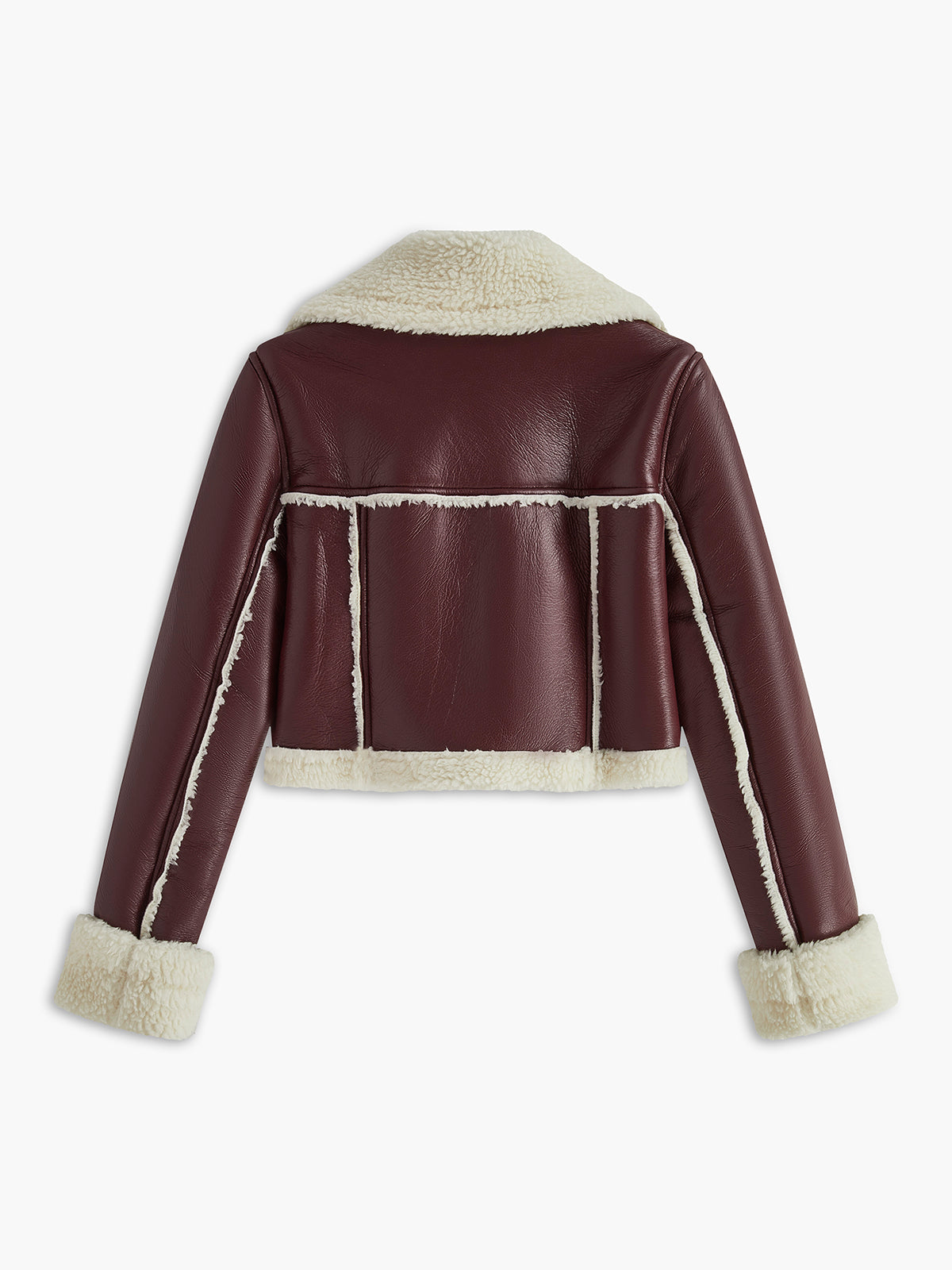 Lapel Piping Crop Fleece Jacket