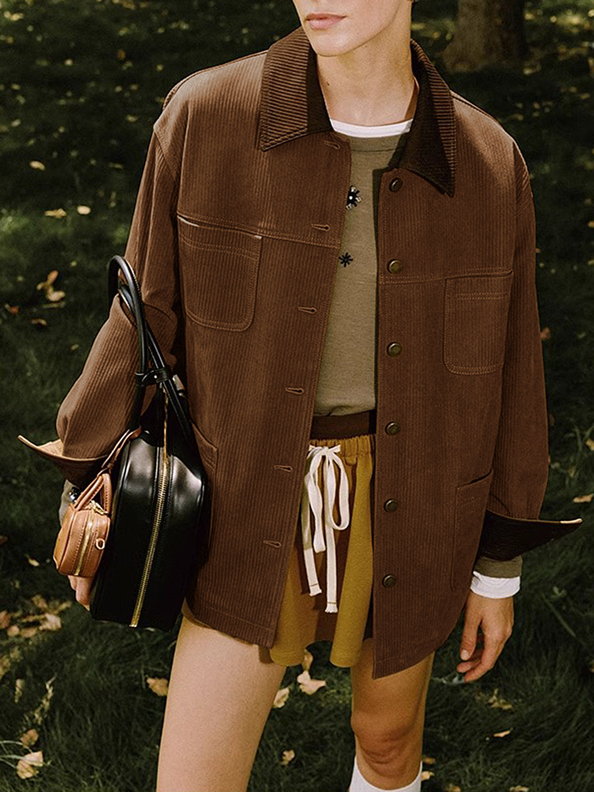 Vintage Corduroy Cargo Polo Jacket